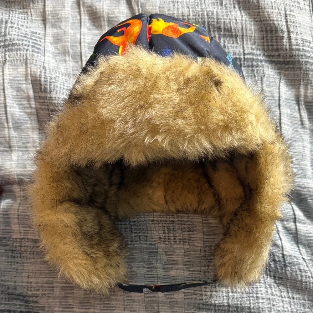 The Children's Place Colorful Dinosaur Hat with Faux Fur